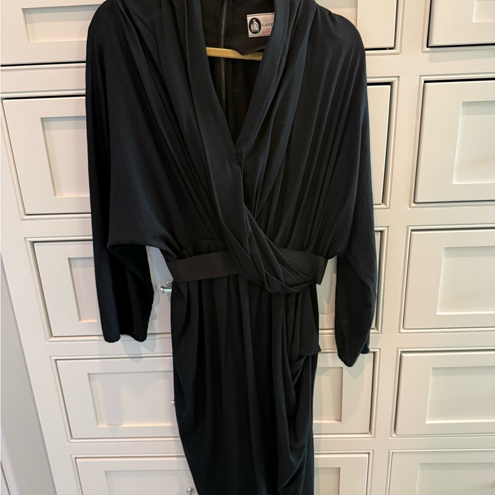Lanvin Black unique Wrap style dress, Vintage and fabulous classic - Picture 3 of 8